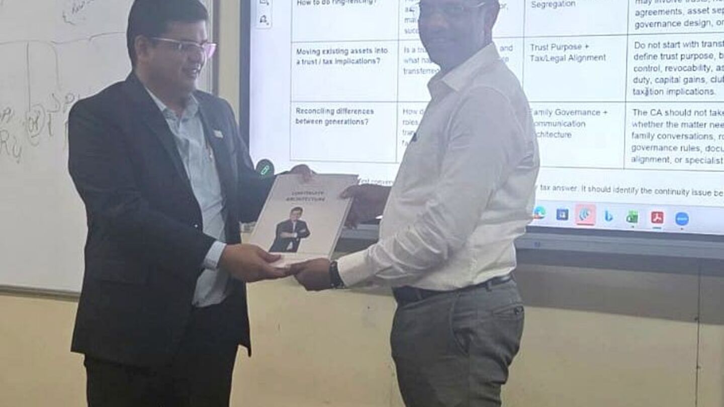 Sandeep N. Setty receiving professional appreciation following a VCAT TechWing session in May 2026